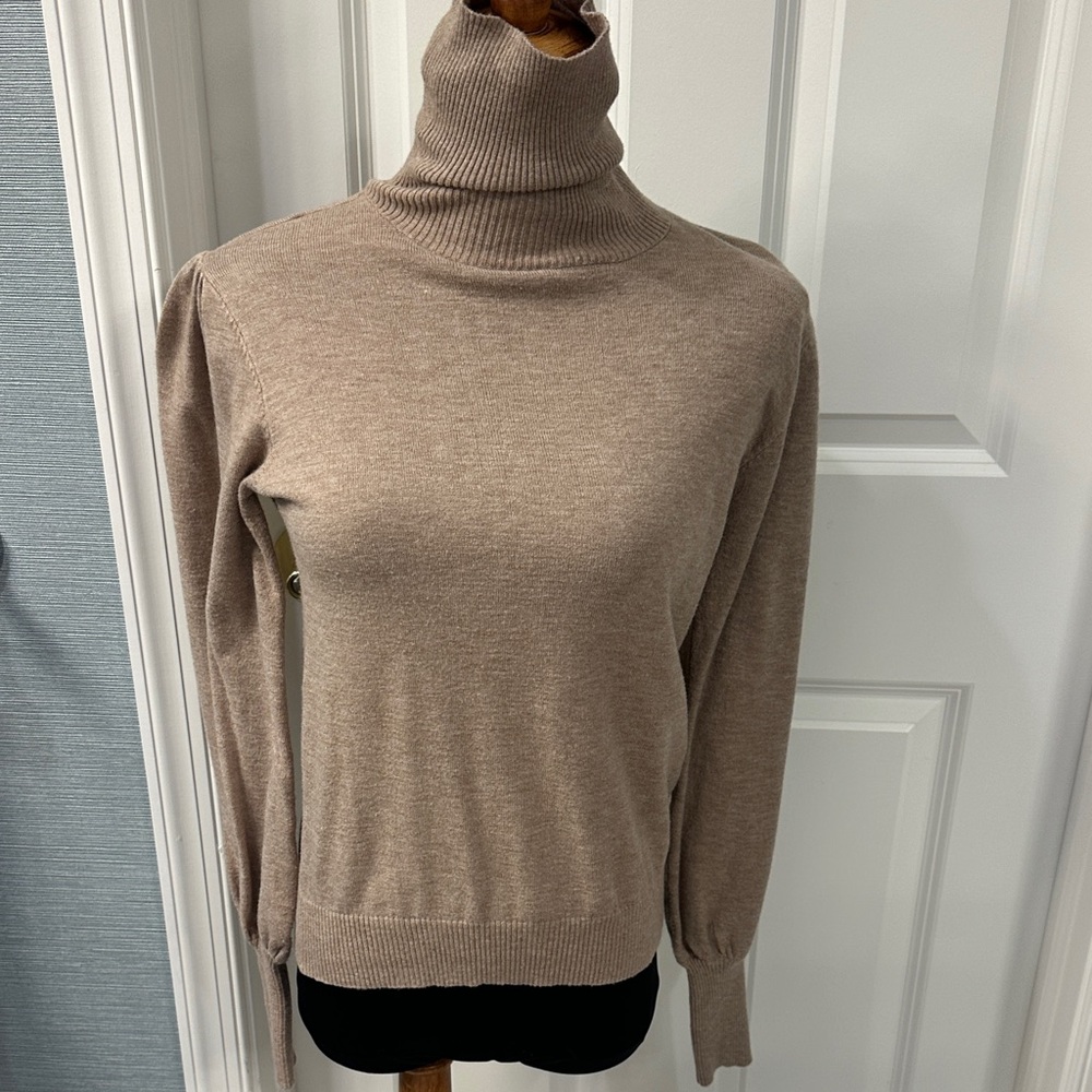 Blu Pepper Classic Tan Turtleneck Sweater - Picture 1 of 2